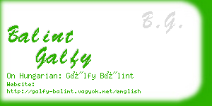 balint galfy business card